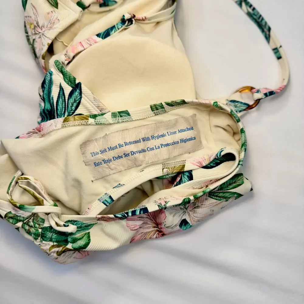 Palisades Hipster One Piece Swim Suit Women’s XL Floral Ruched Tie Back NWOT - Picture 3 of 9